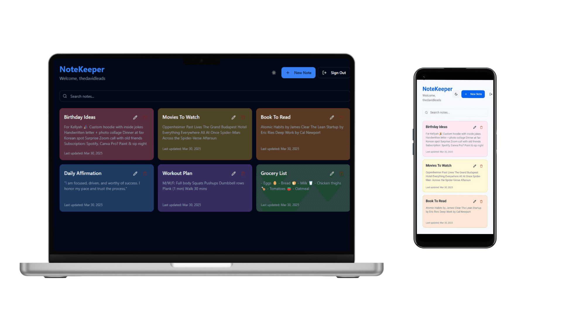 NoteKeeper App
